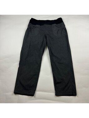 Prana Charcoal Stretch Knit Waist Cropped Athletic Pant L